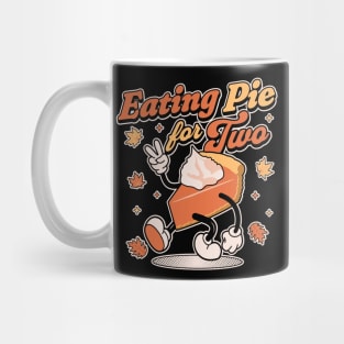Eating Pie For Two - Thanksgiving Pregnancy Announcement Mug